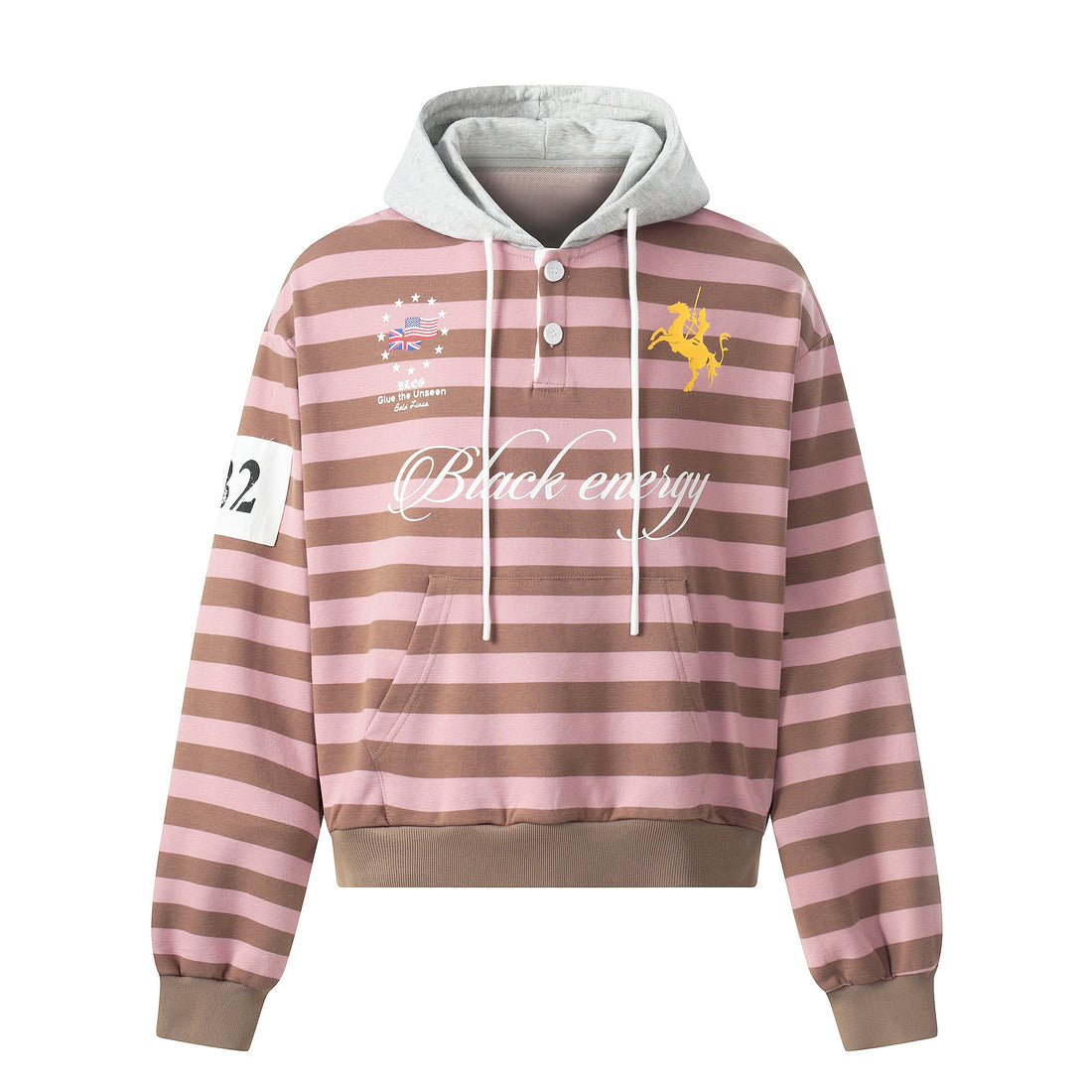 3-6-5.shop Striped Rugby Hoodie