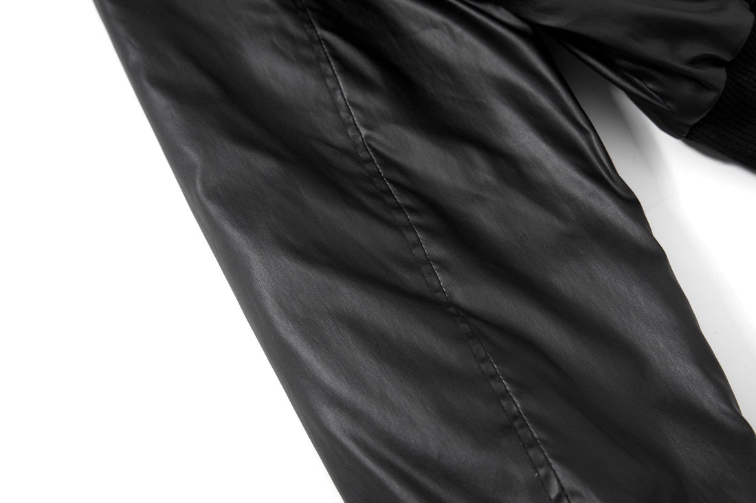 3-6-5.shop Dual-Zip PU Bomber Jacket