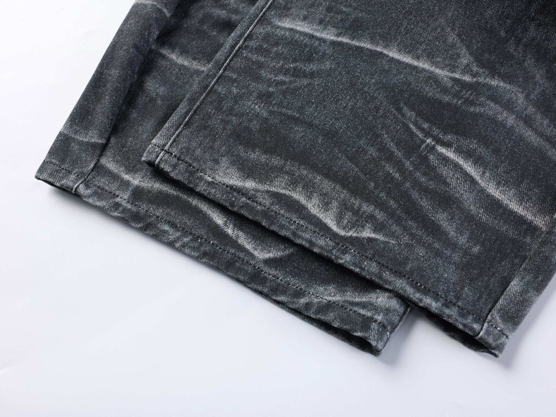 3-6-5.shop Washed Studded Wide-Leg Jeans