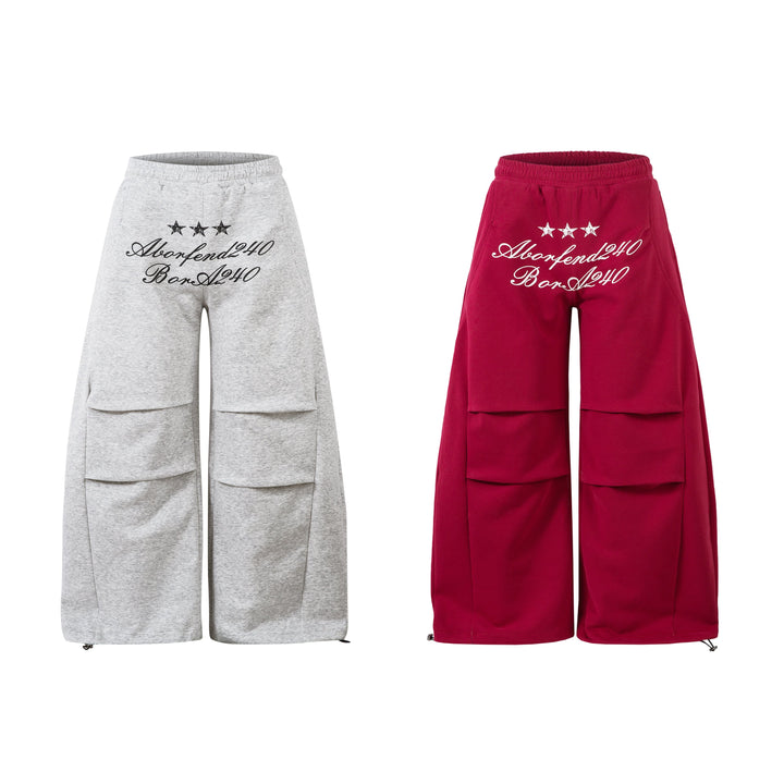 3-6-5.shop Embroidered Multi-Pocket Sweat Cargo Pants