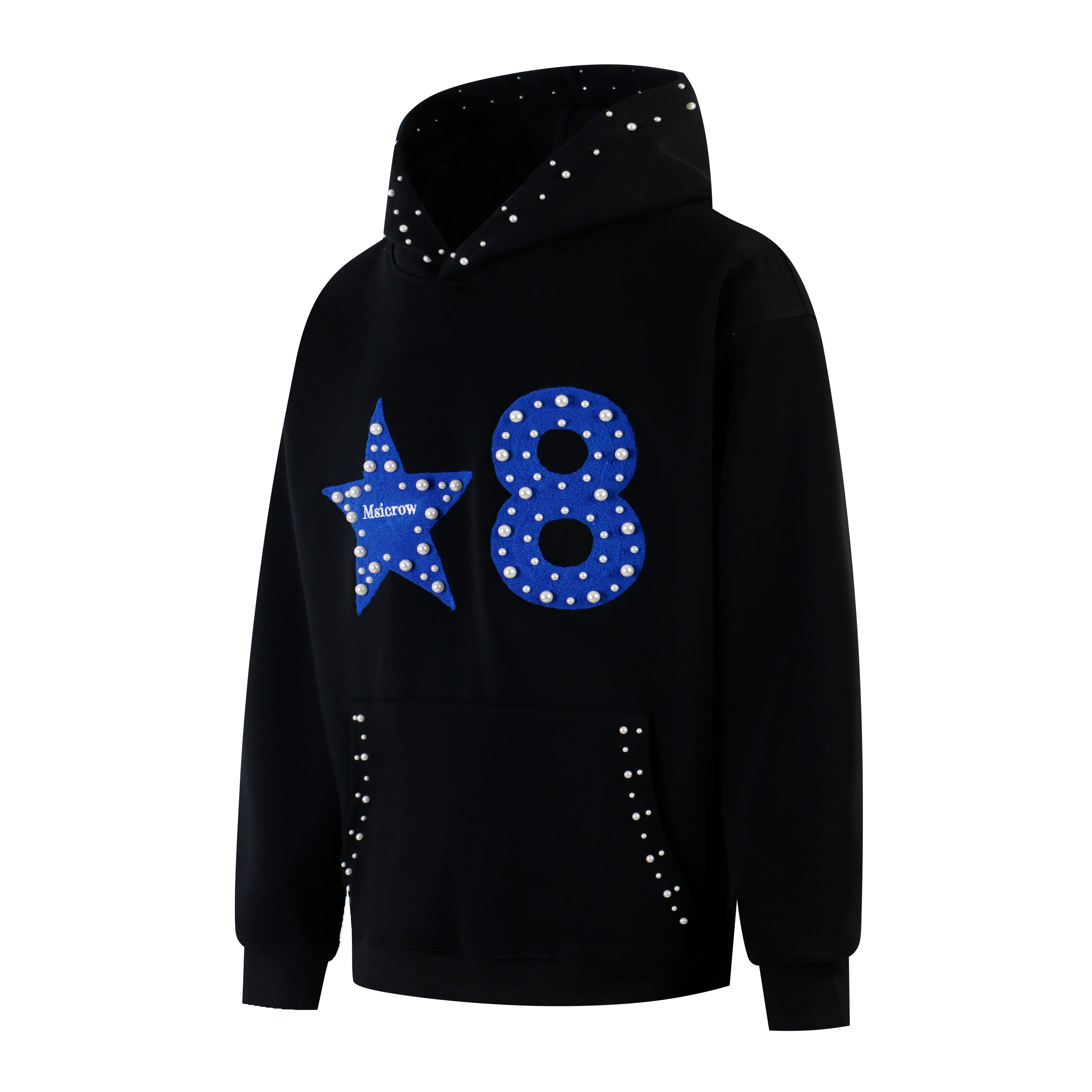 3-6-5.shop Star & Number Appliqué Hoodie