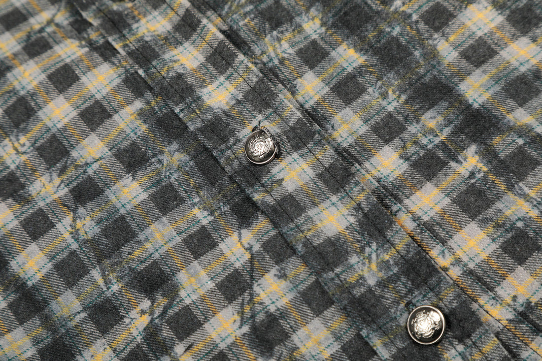 3-6-5.shop Vintage Plaid Button-Up Jacket