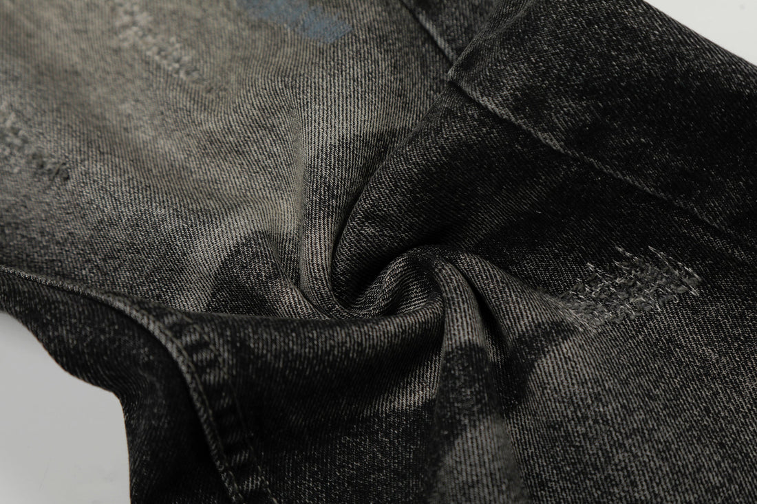 3-6-5.shop Washed Distressed Denim Pants