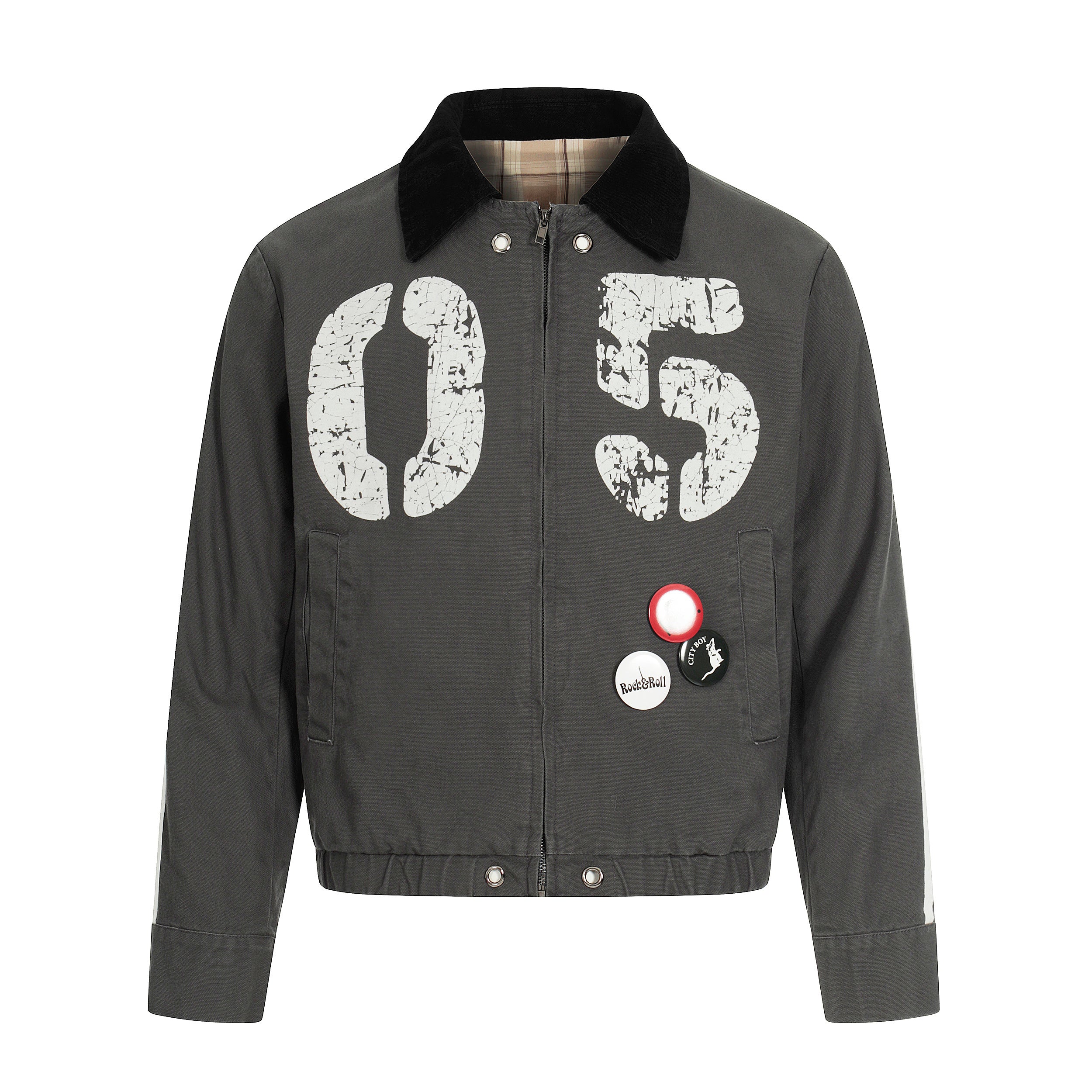 3-6-5.shop “05” Vintage Patch Bomber Jacket