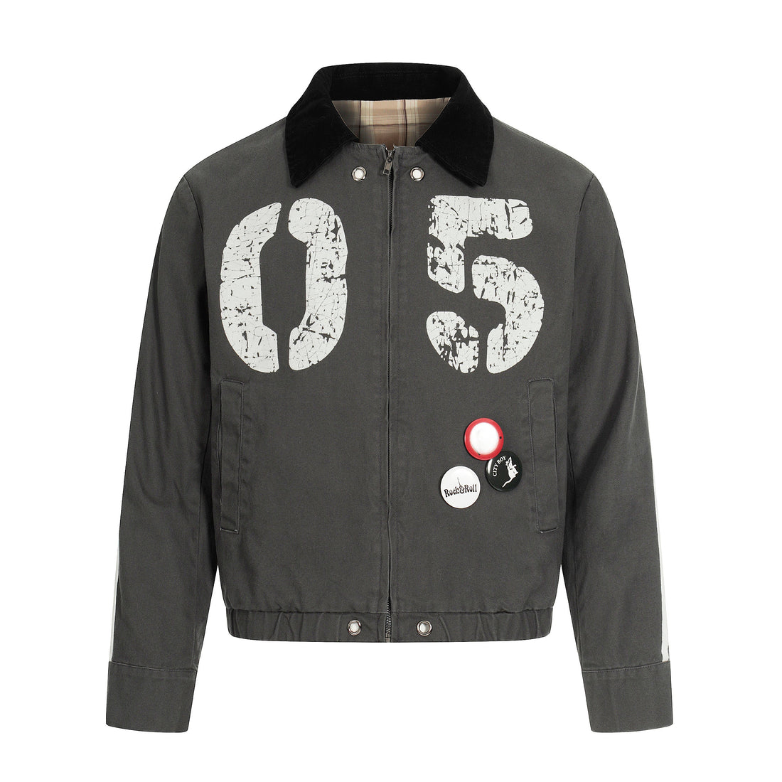 3-6-5.shop “05” Vintage Patch Bomber Jacket