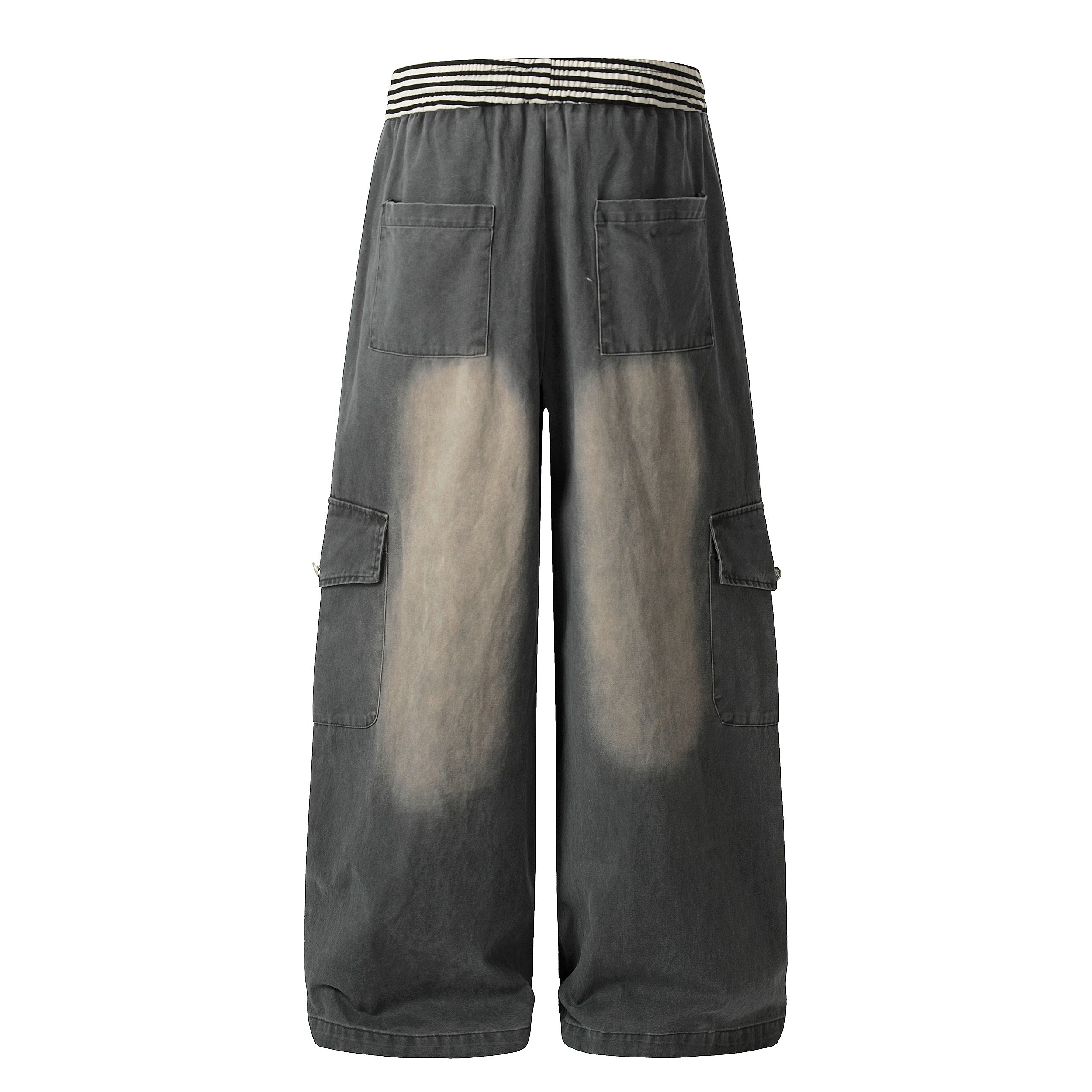 3-6-5.shop Washed Cargo Wide-Leg Pants
