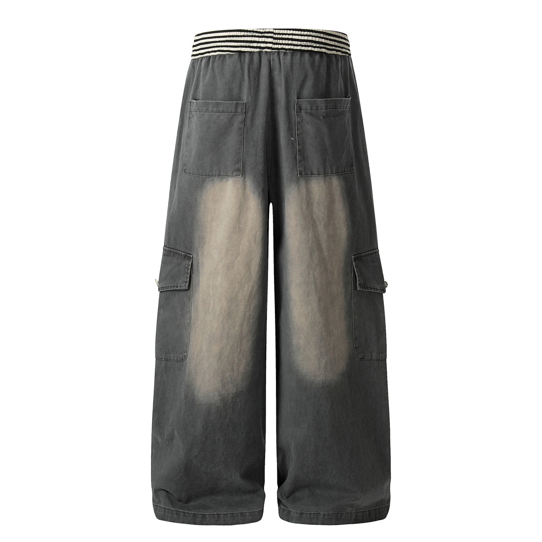 3-6-5.shop Washed Cargo Wide-Leg Pants