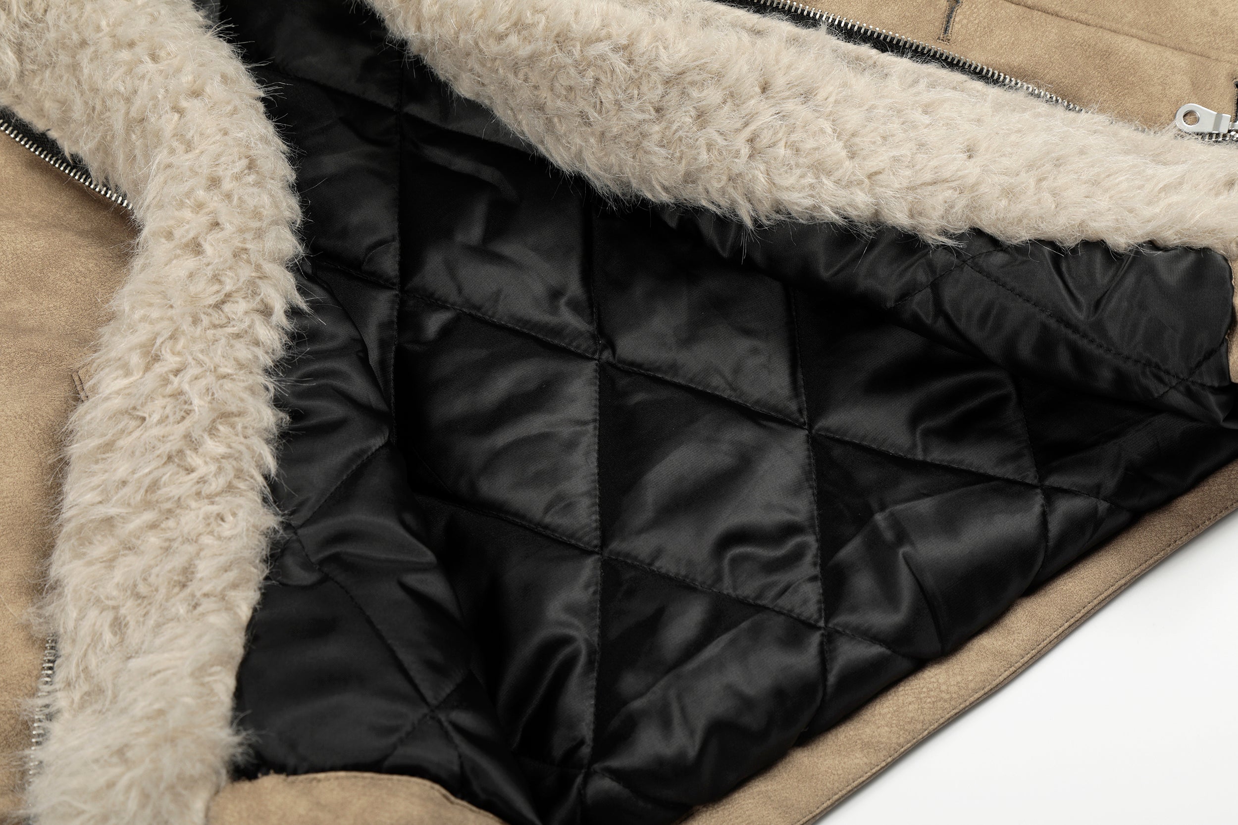 3-6-5.shop Faux Shearling Collar PU Jacket