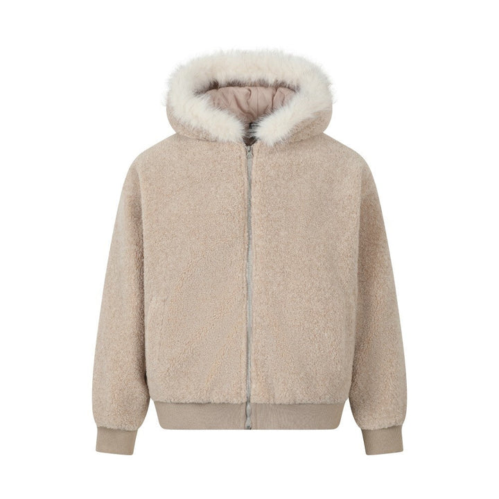 3-6-5.shop Faux Shearling Fur Hooded Jacket