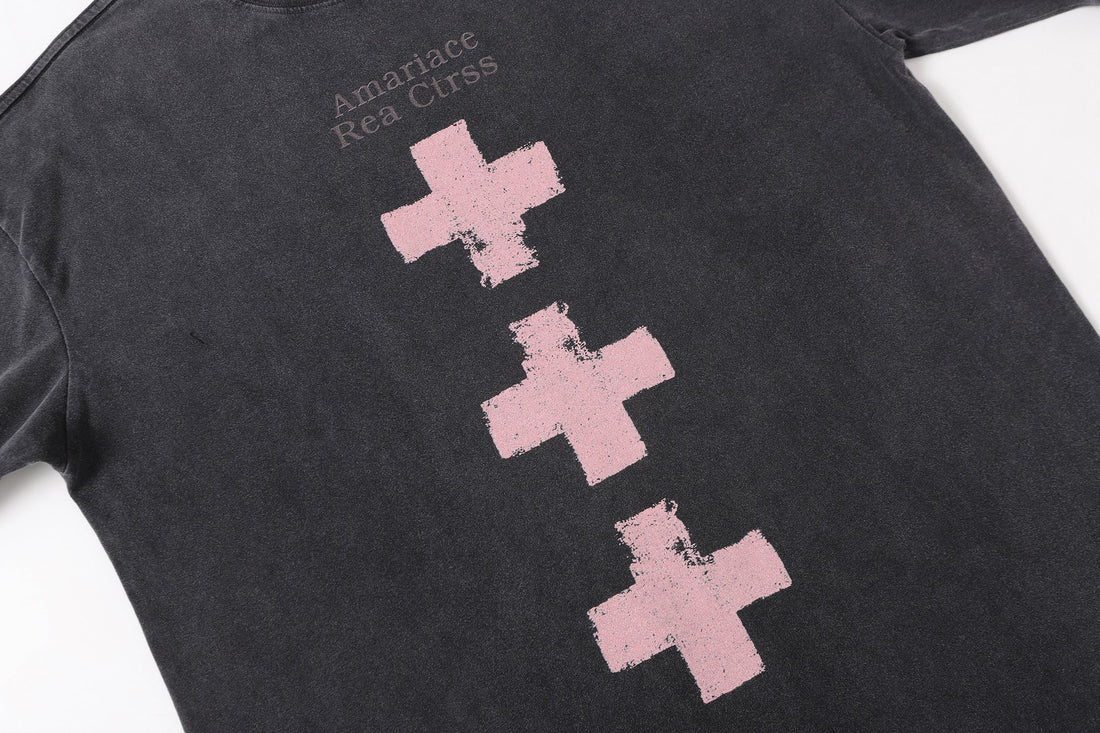 3-6-5.shop Cross Graphic Vintage Long Sleeve Tee