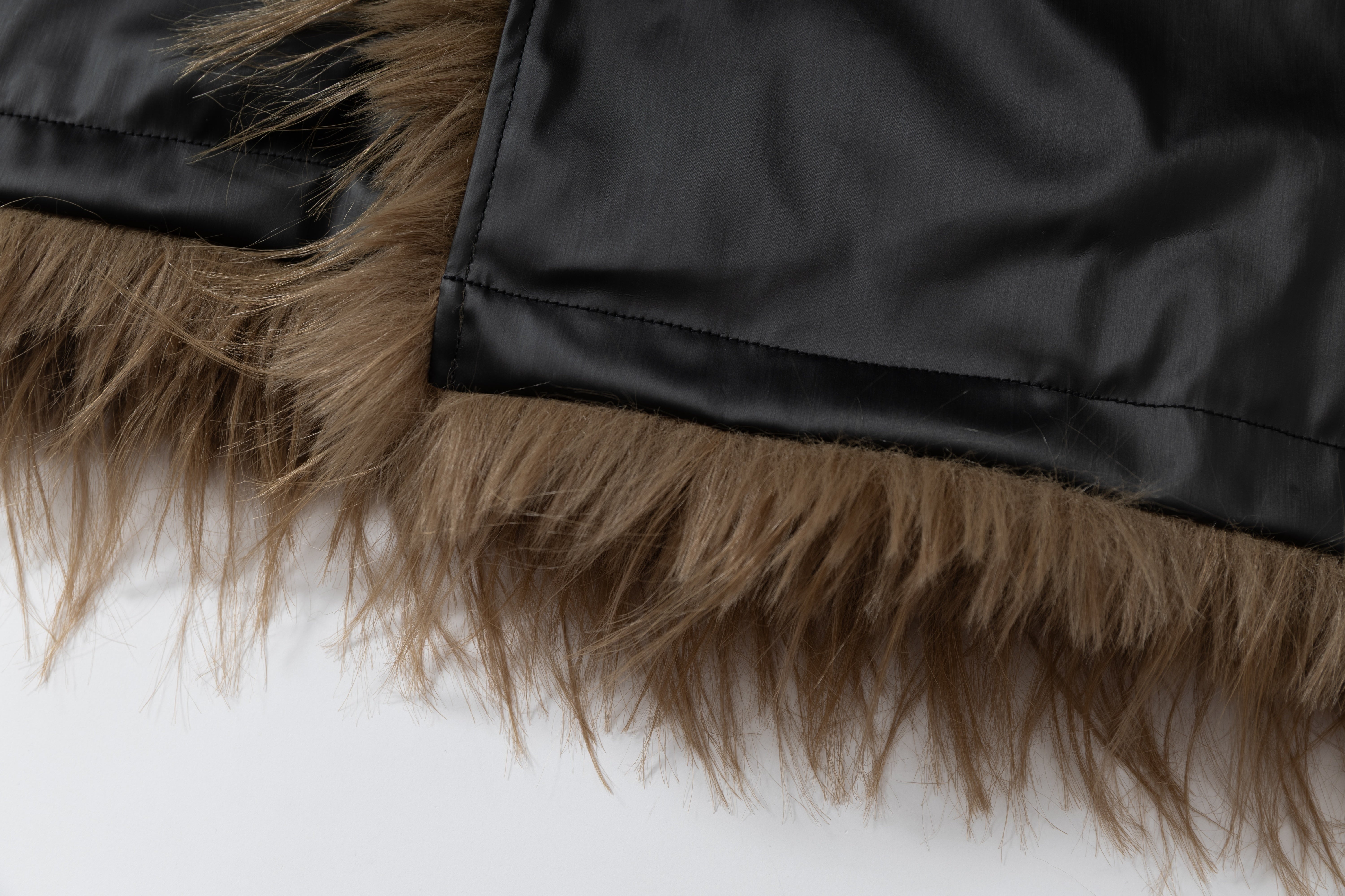 3-6-5.shop Faux-Leather Fur Trim Jacket