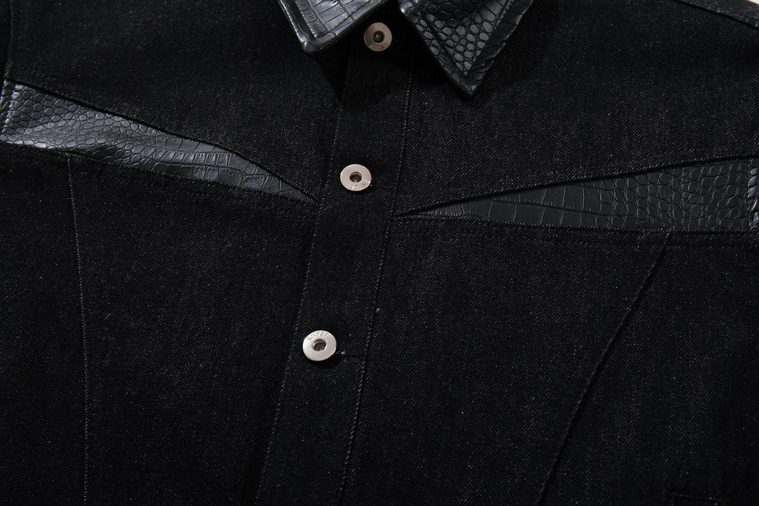 3-6-5.shop Denim Panel Jacket