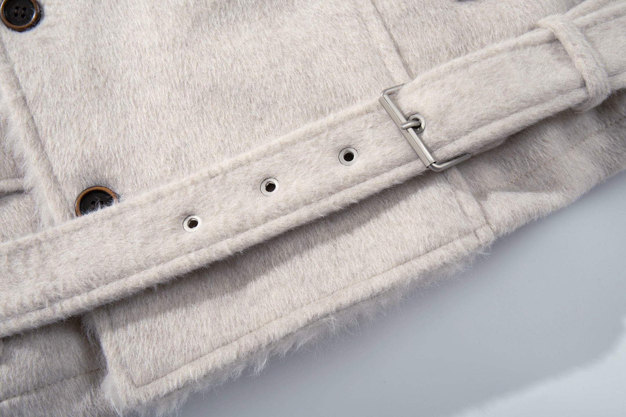 3-6-5.shop Fur-Collar Belted Jacket