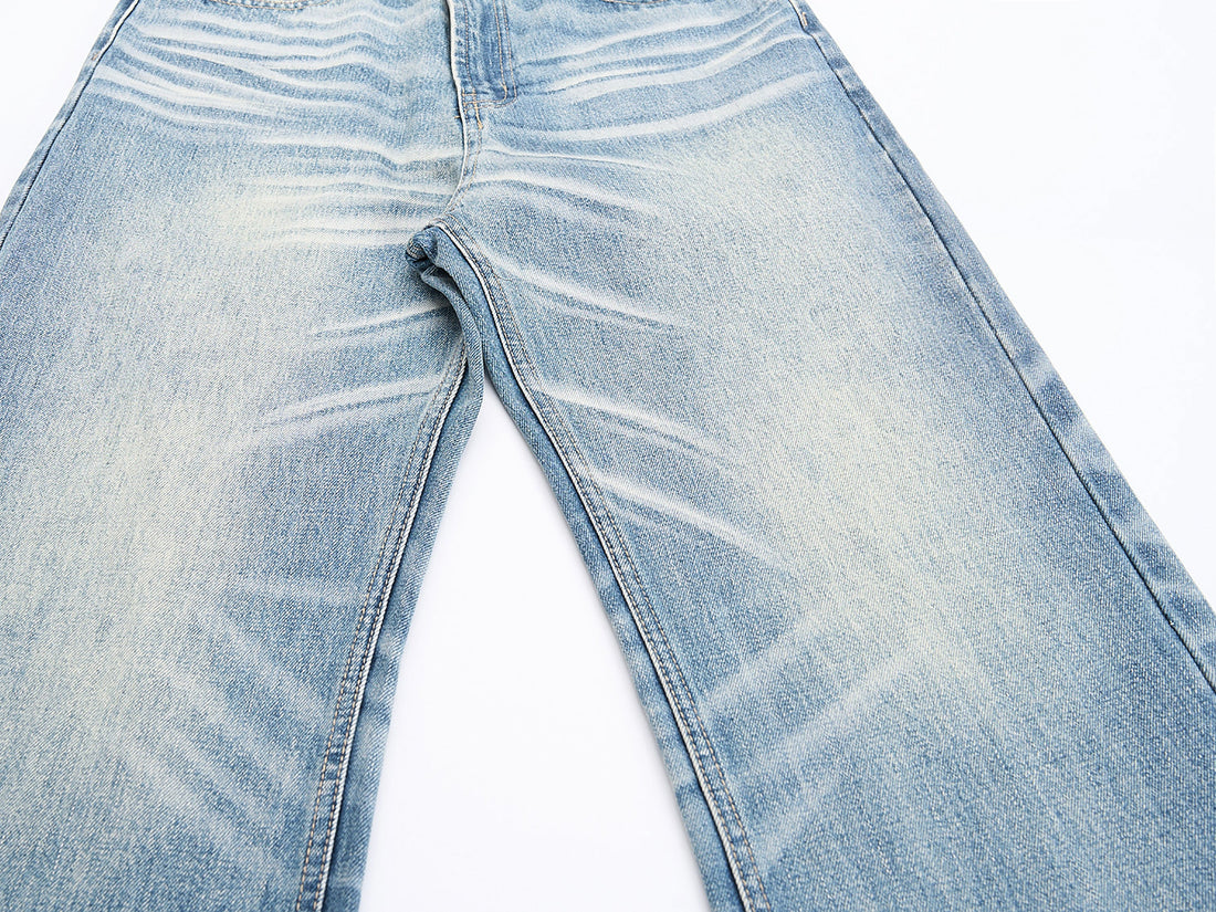 3-6-5.shop Washed Wide-Leg Denim Jeans