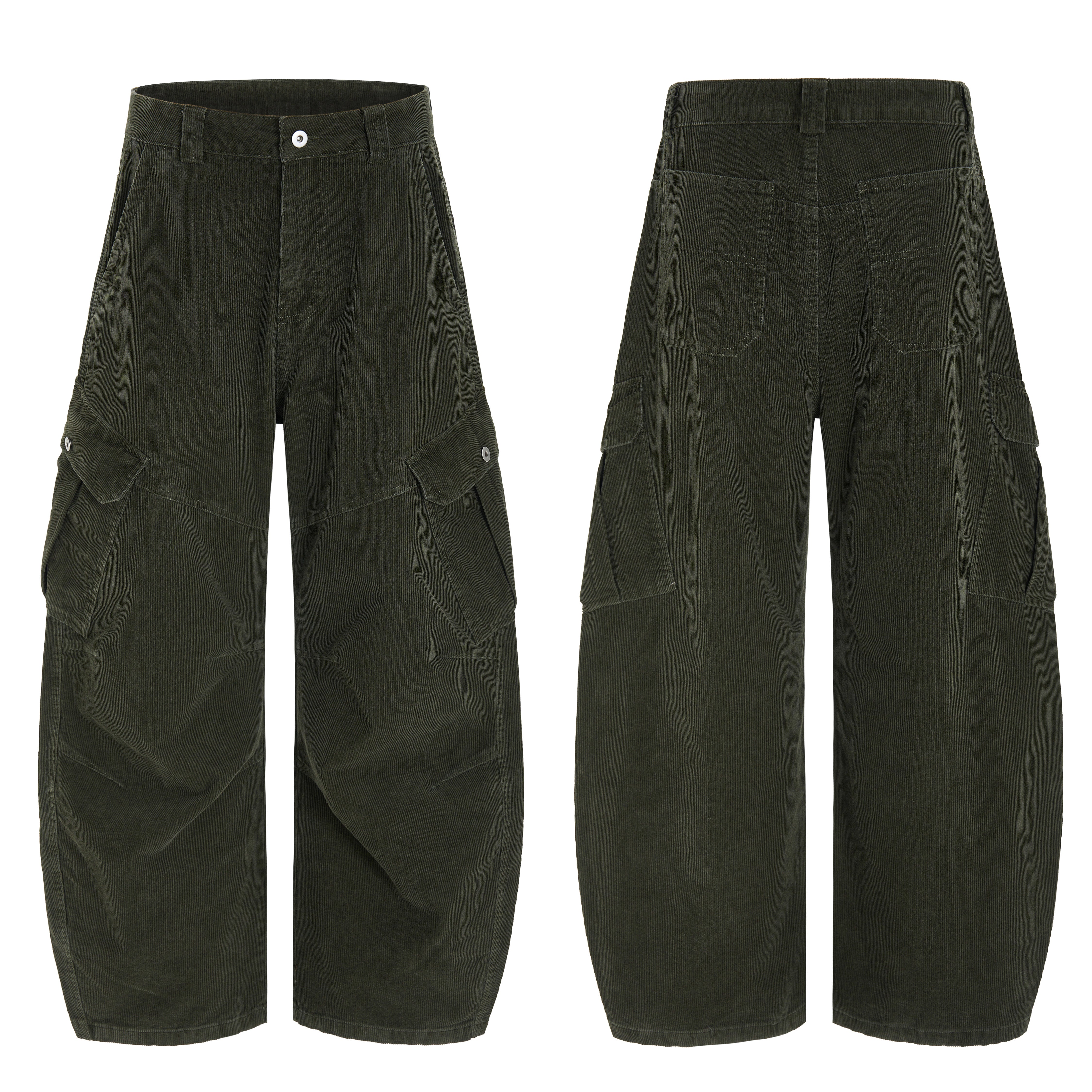 3-6-5.shop Corduroy Utility Wide-Leg Pants