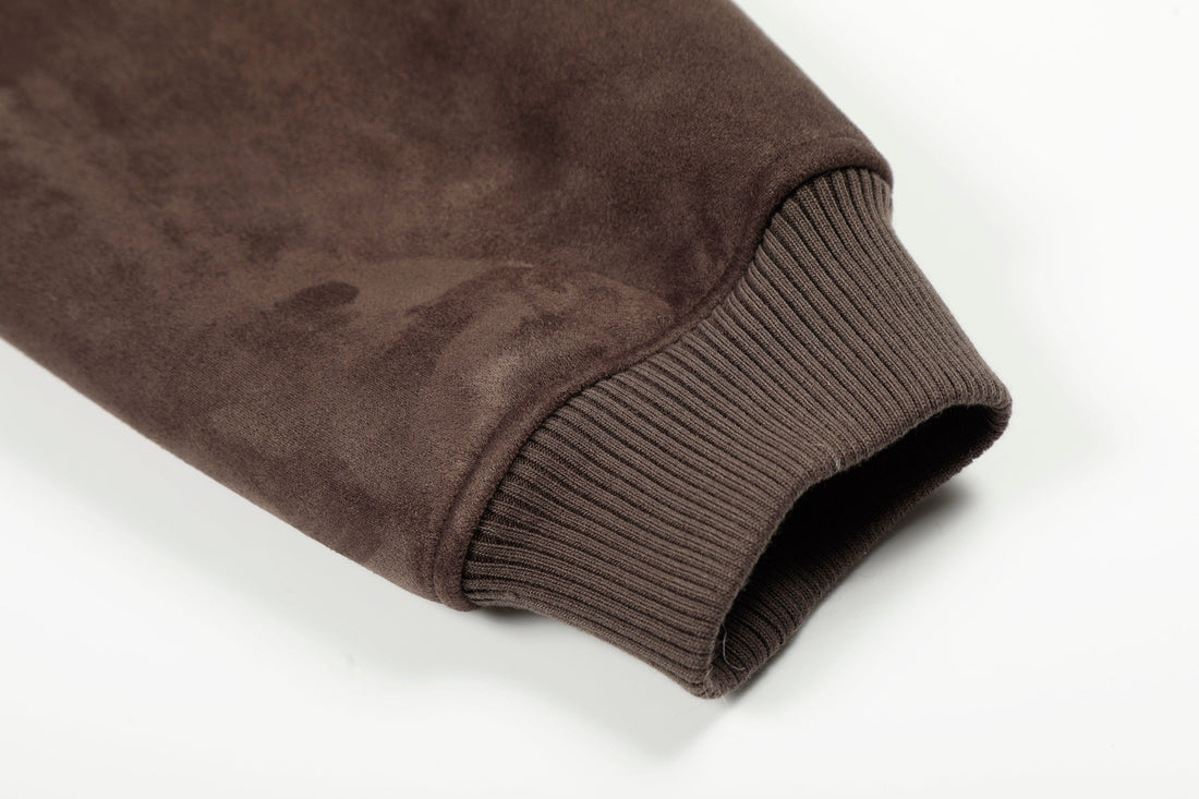 3-6-5.shop Fleece-Lined Brown Hooded Jacket