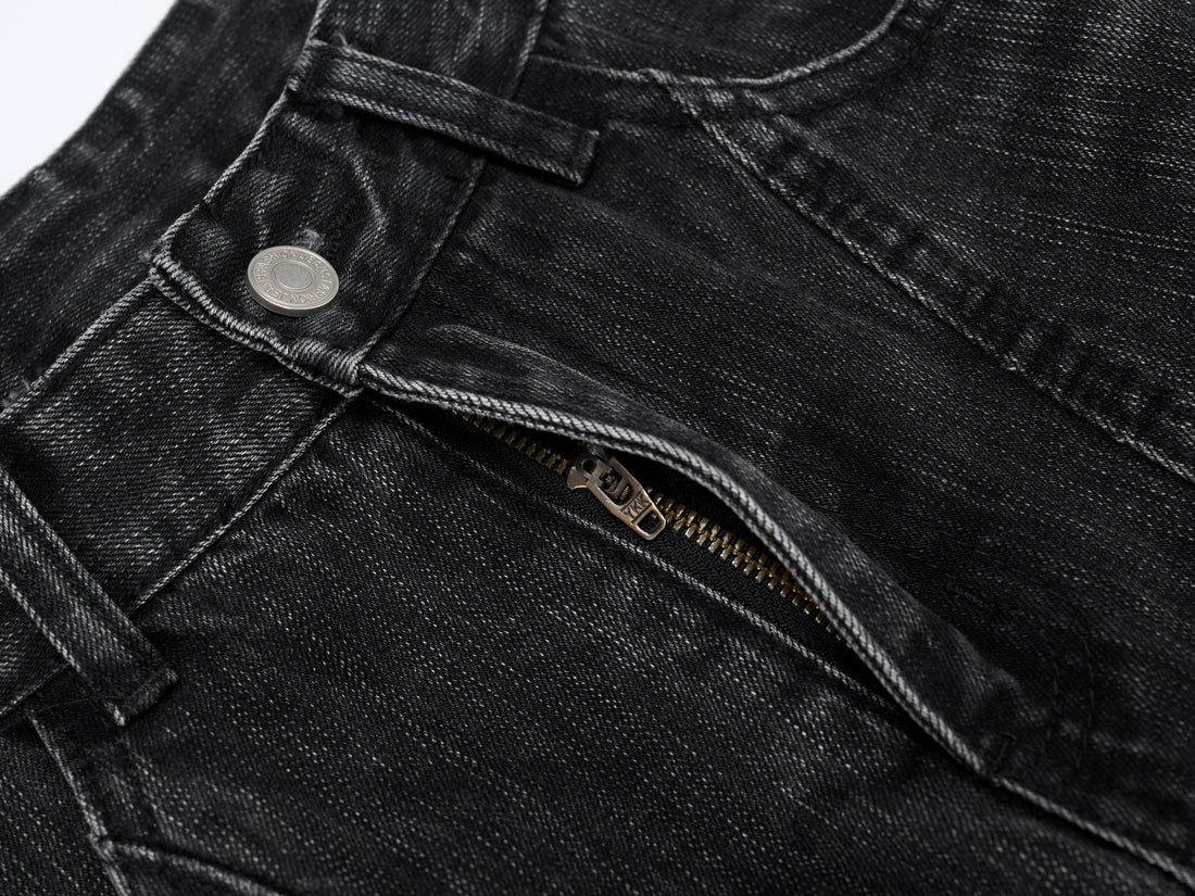 3-6-5.shop Vintage Washed Curved Denim Pants