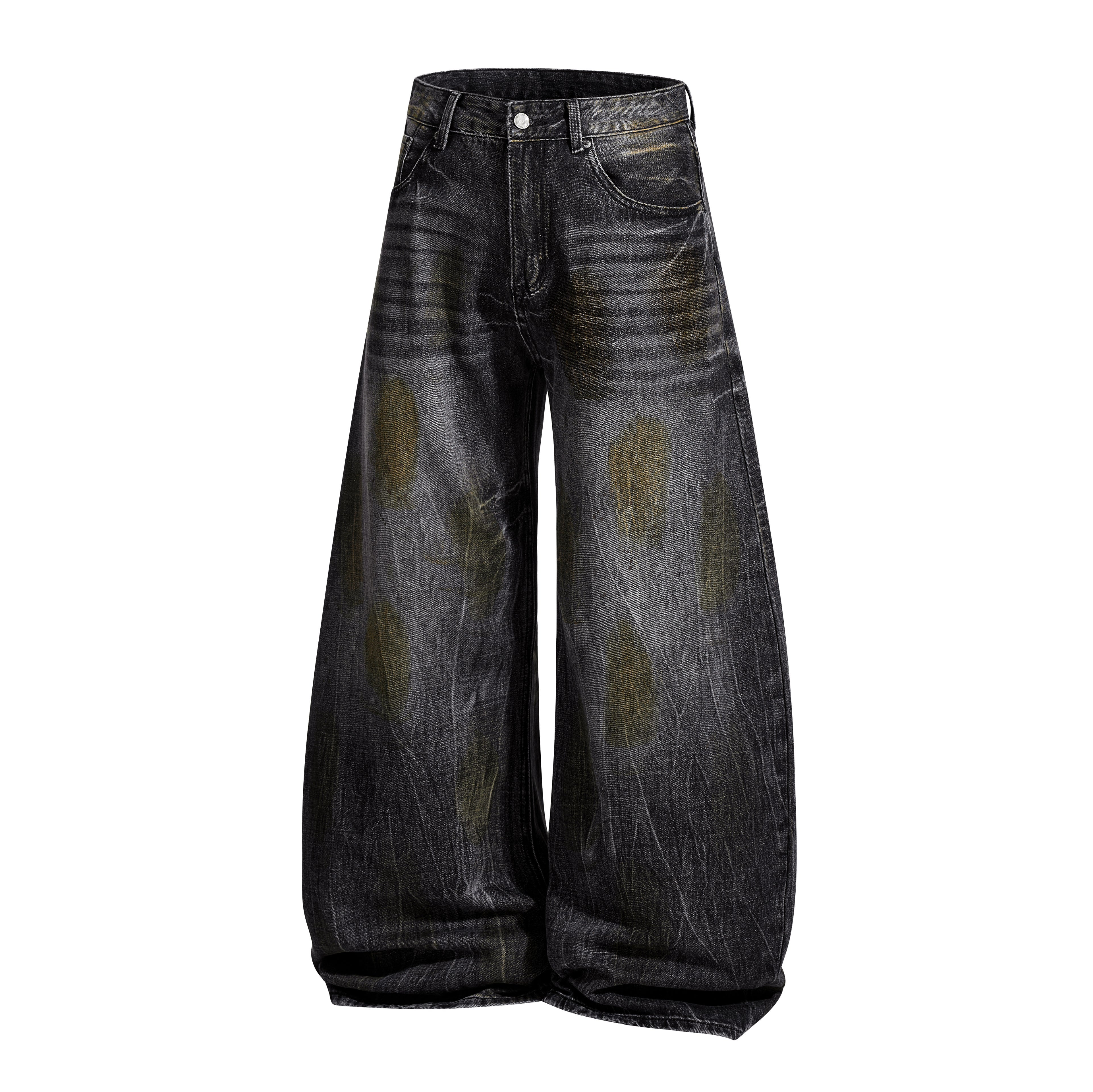 3-6-5.shop Vintage Washed Curved Denim Pants