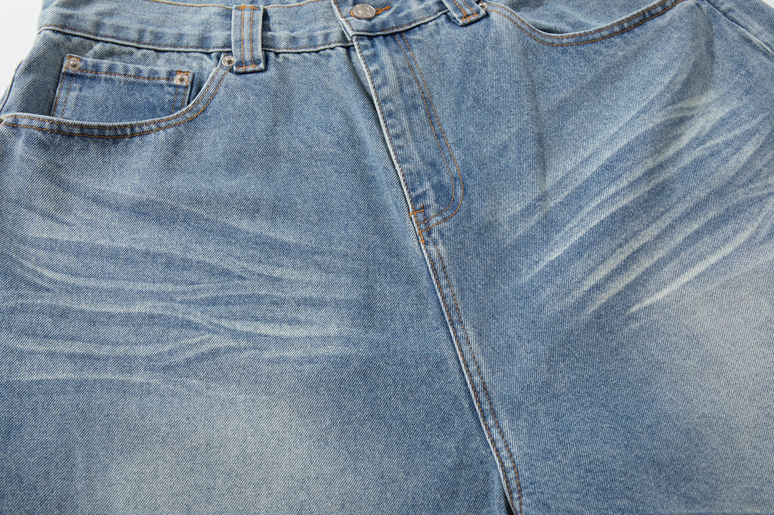 3-6-5.shop Washed Wide-Leg Denim Pants