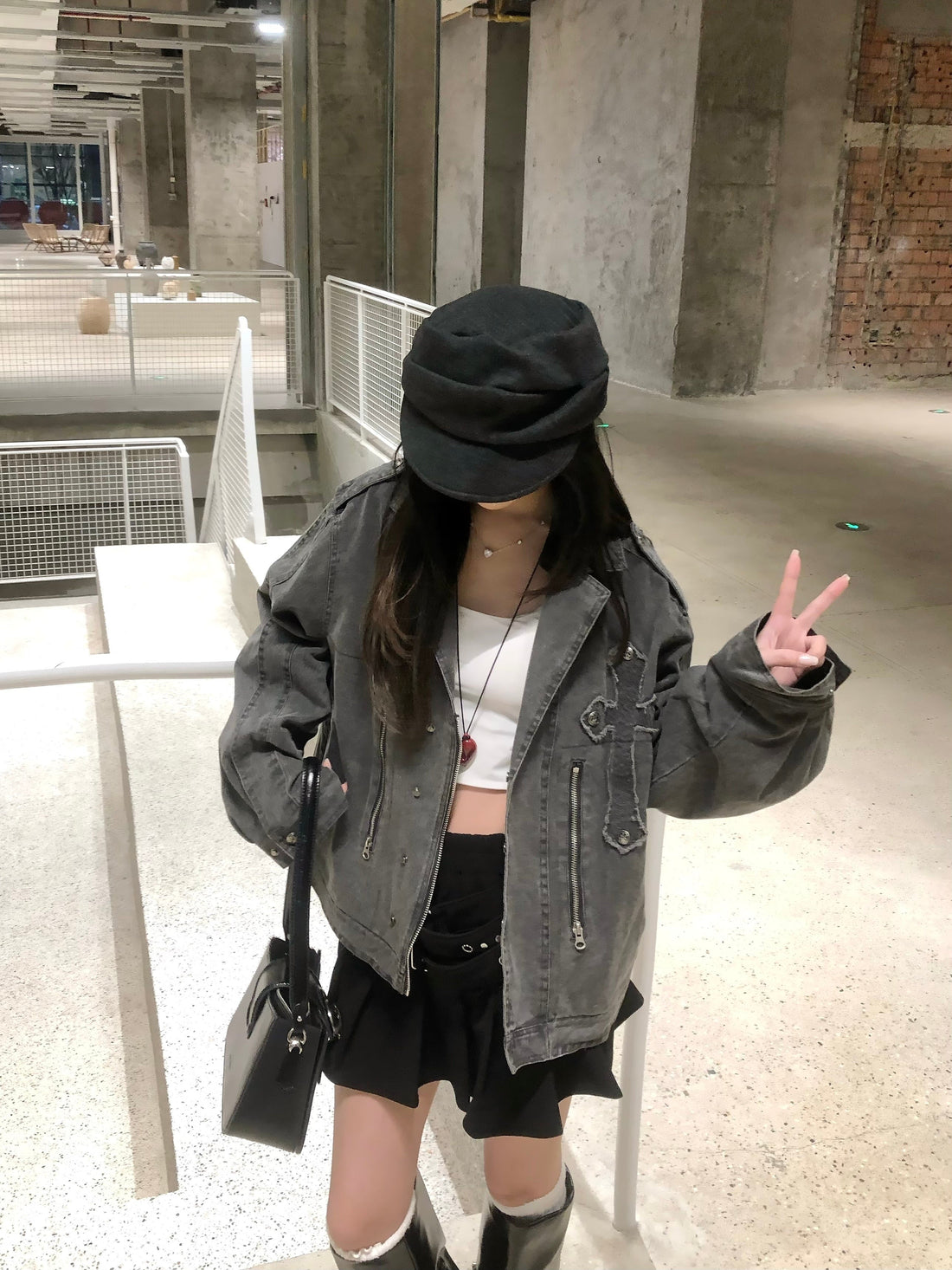 3-6-5.shop Vintage Cross Detail Jacket
