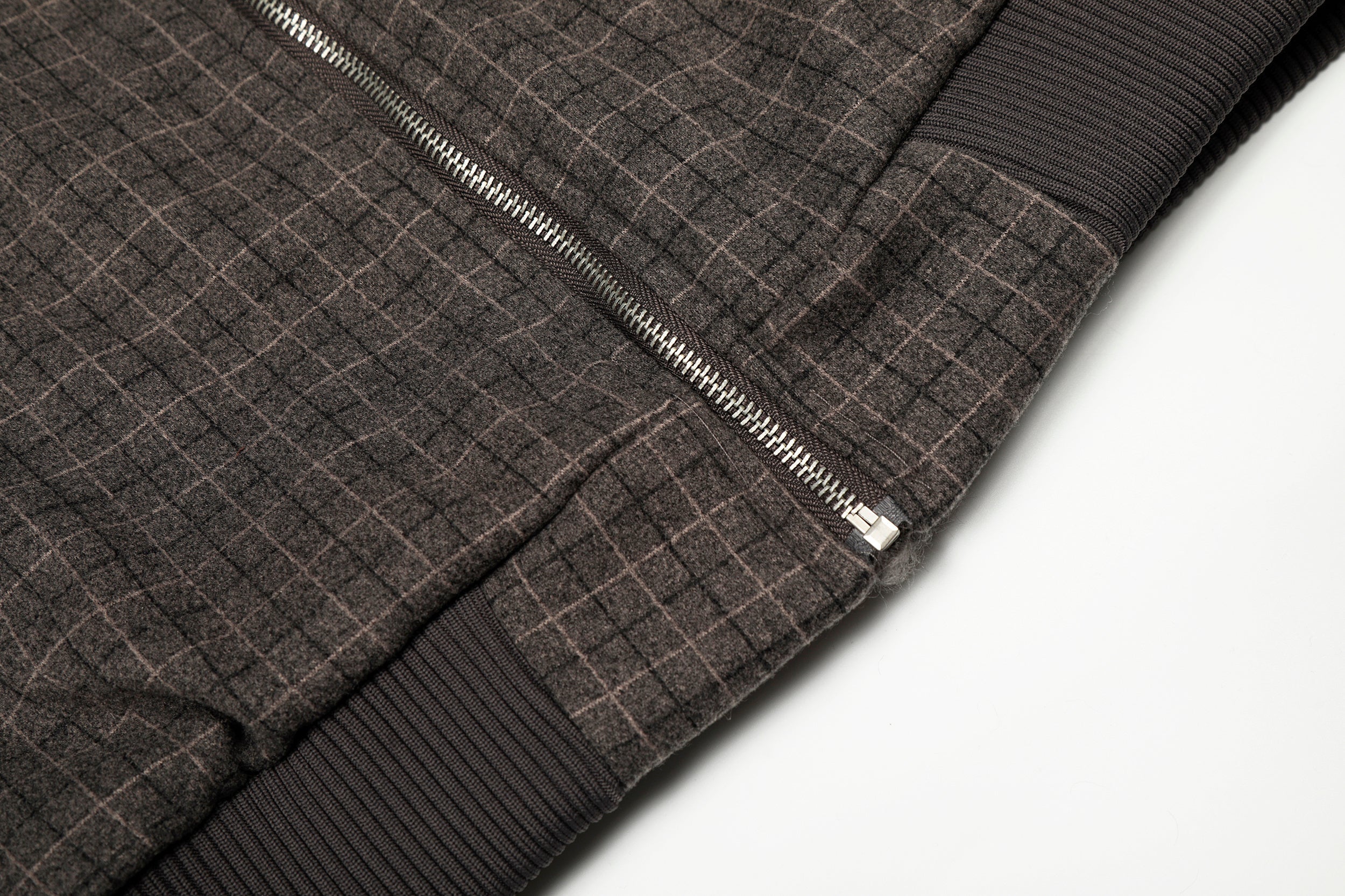 3-6-5.shop Check Pattern Faux Fur Collar Jacket