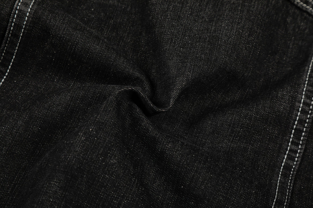 3-6-5.shop Buckle Denim Jacket – Black