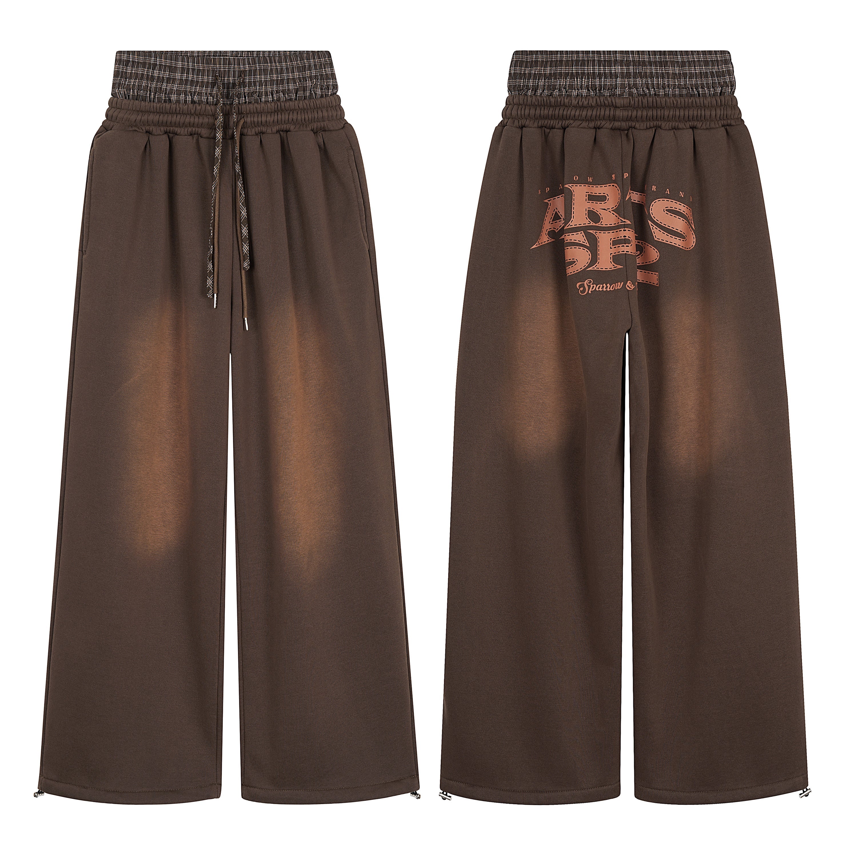3-6-5.shop Vintage Fade Wide-Leg Sweatpants