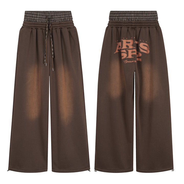 3-6-5.shop Vintage Fade Wide-Leg Sweatpants