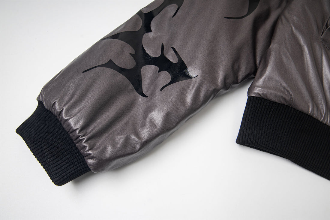 3-6-5.shop Flame Fur-Collar Bomber Jacket