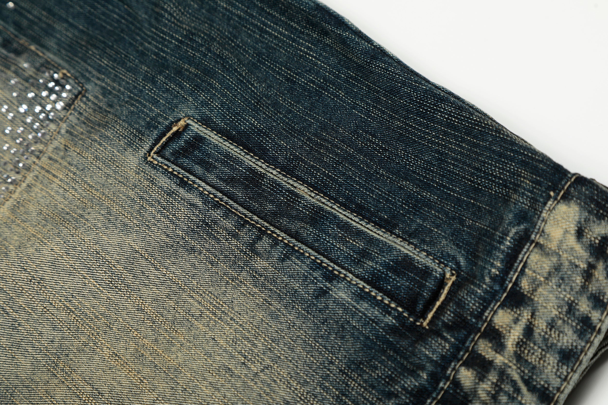 3-6-5.shop Rhinestone Gradient Denim Jacket