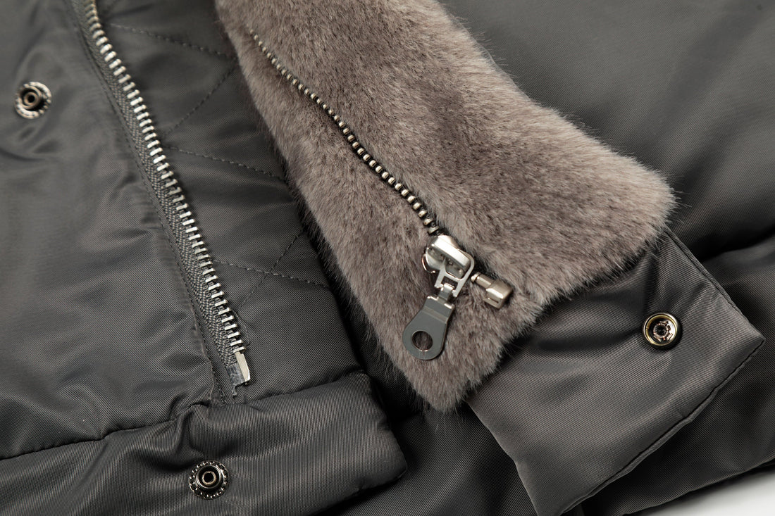 3-6-5.shop Faux Fur Collar Nylon Jacket