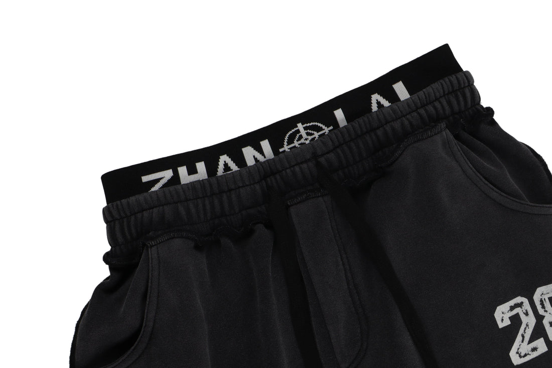 3-6-5.shop Graffiti Washed Wide-Leg Sweatpants