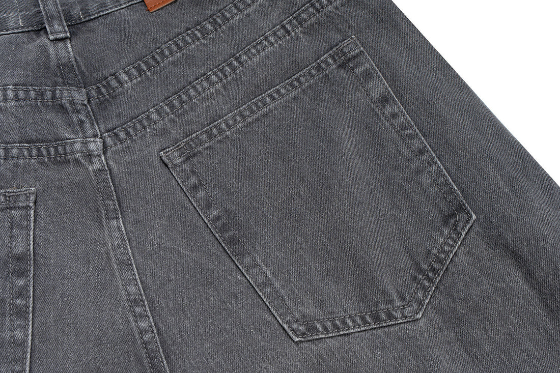 3-6-5.shop Button-Fly Washed Denim Pants