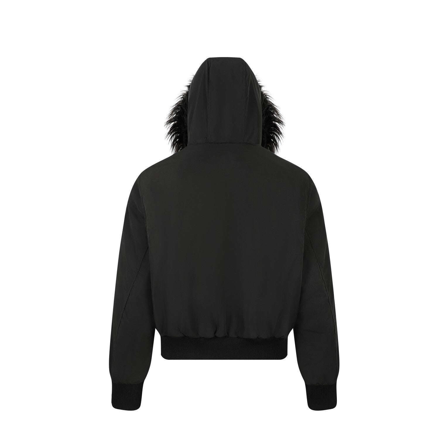 3-6-5.shop Faux Fur Hooded Bomber Jacket