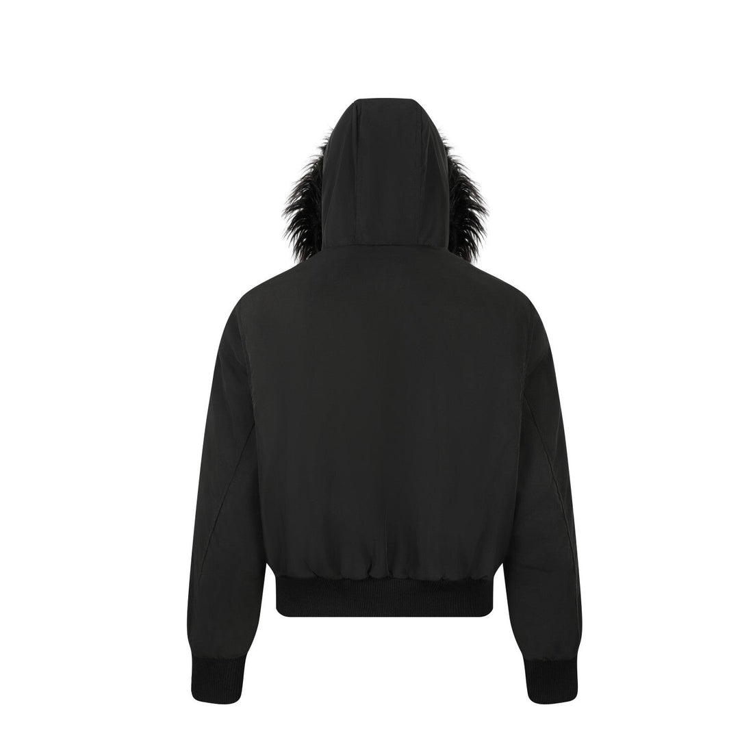 3-6-5.shop Faux Fur Hooded Bomber Jacket