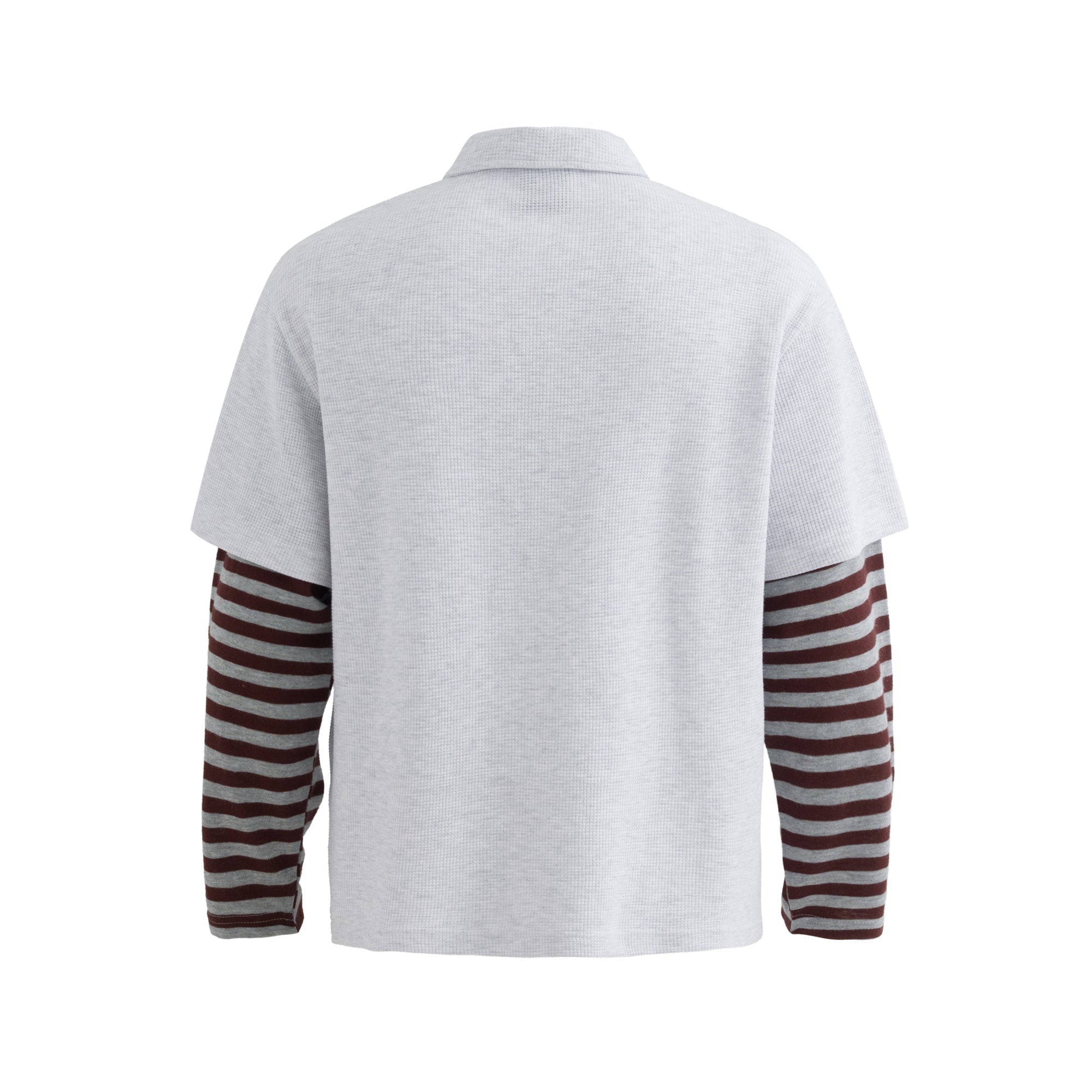 3-6-5.shop Layered Graphic Polo Long Sleeve Tee