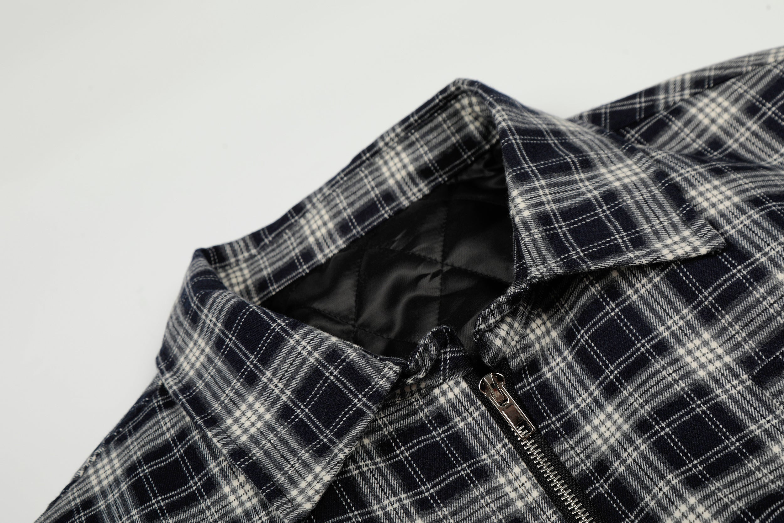 3-6-5.shop Plaid Hybrid Bomber Jacket