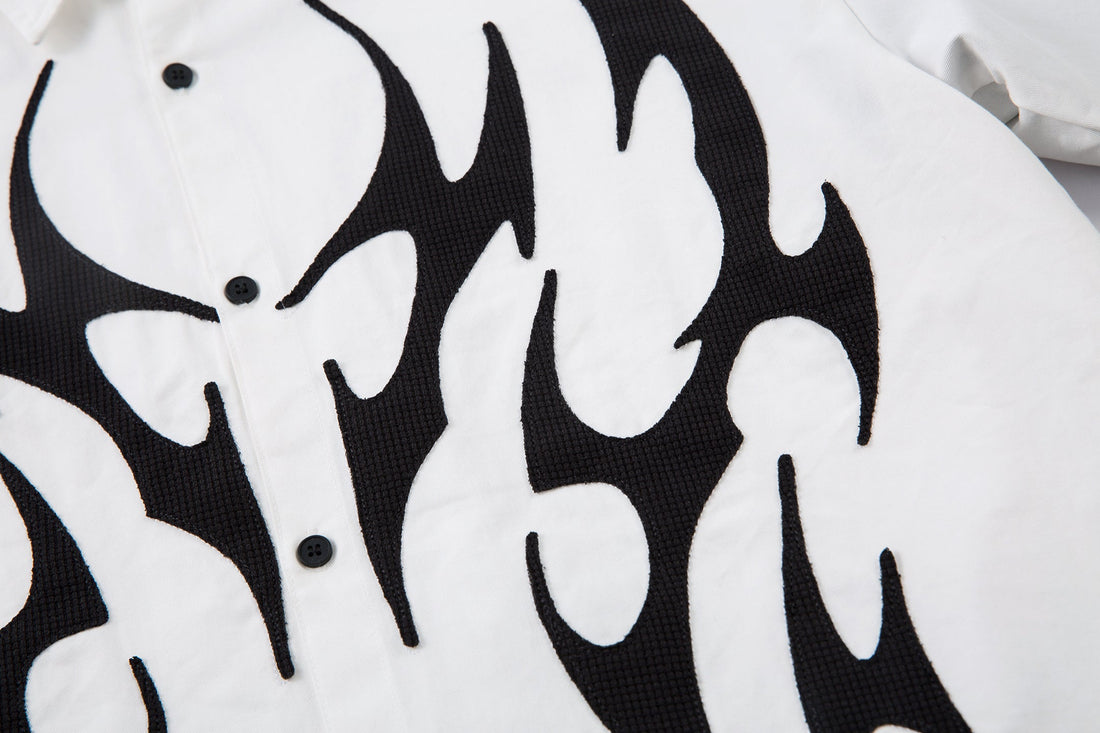 3-6-5.shop Tribal Flame Layered Shirt