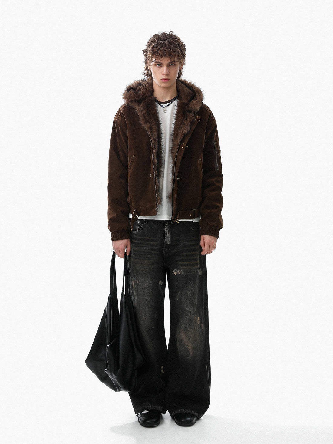 3-6-5.shop Faux Suede Fur-Lined Jacket