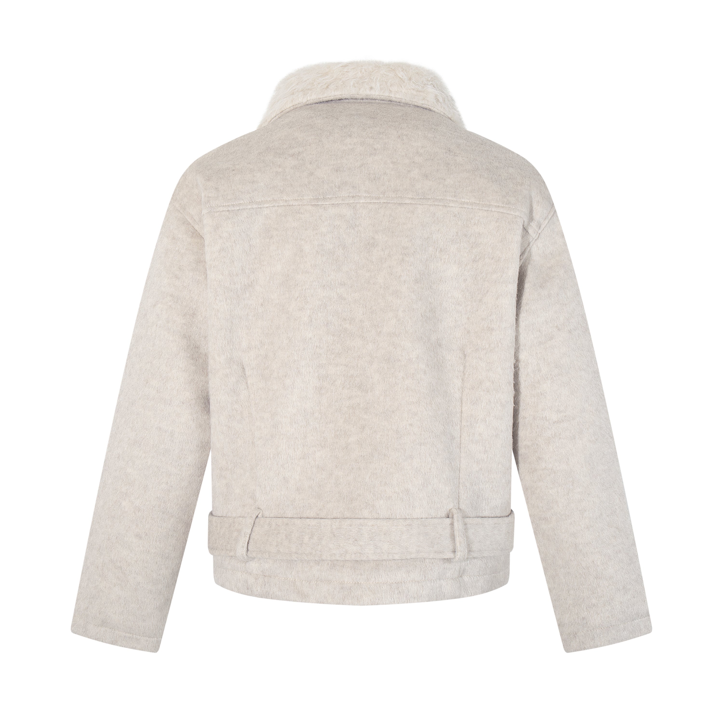 3-6-5.shop Fur-Collar Belted Jacket