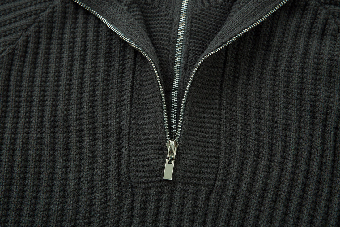 3-6-5.shop Minimalist Half-Zip Knit Sweater