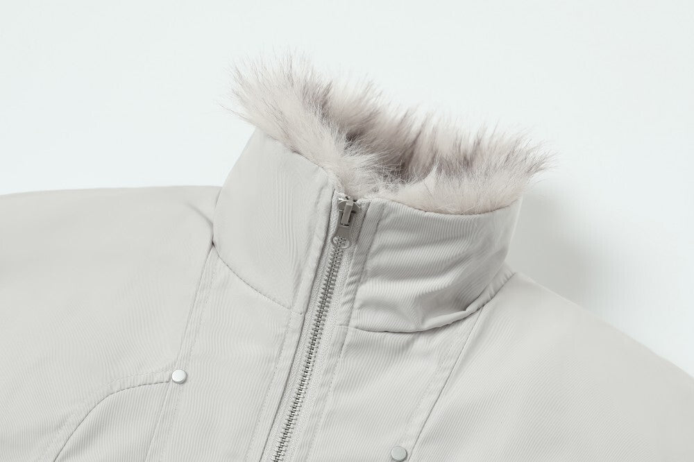 3-6-5.shop Faux Fur Lined Utility Jacket