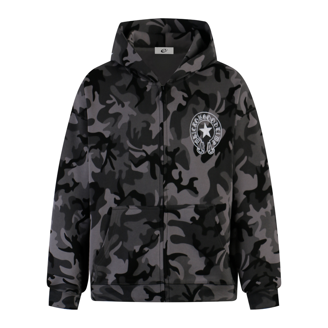 3-6-5.shop Camo Flag Zip-Up Hoodie