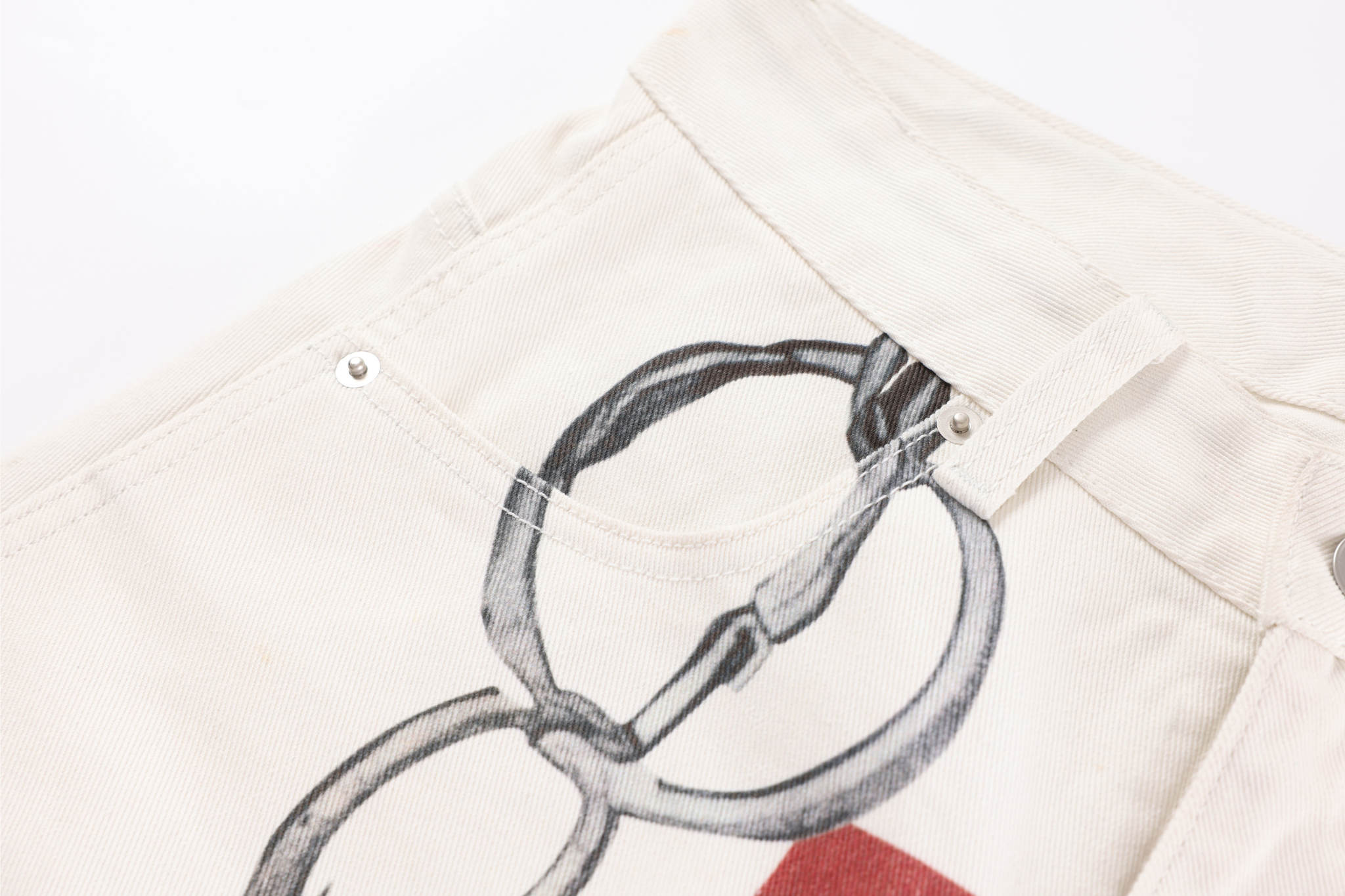3-6-5.shop Chain Print Cross Barrel Jeans