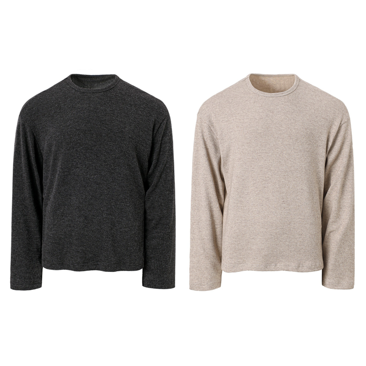 3-6-5.shop Ribbed Texture Long-Sleeve Tee