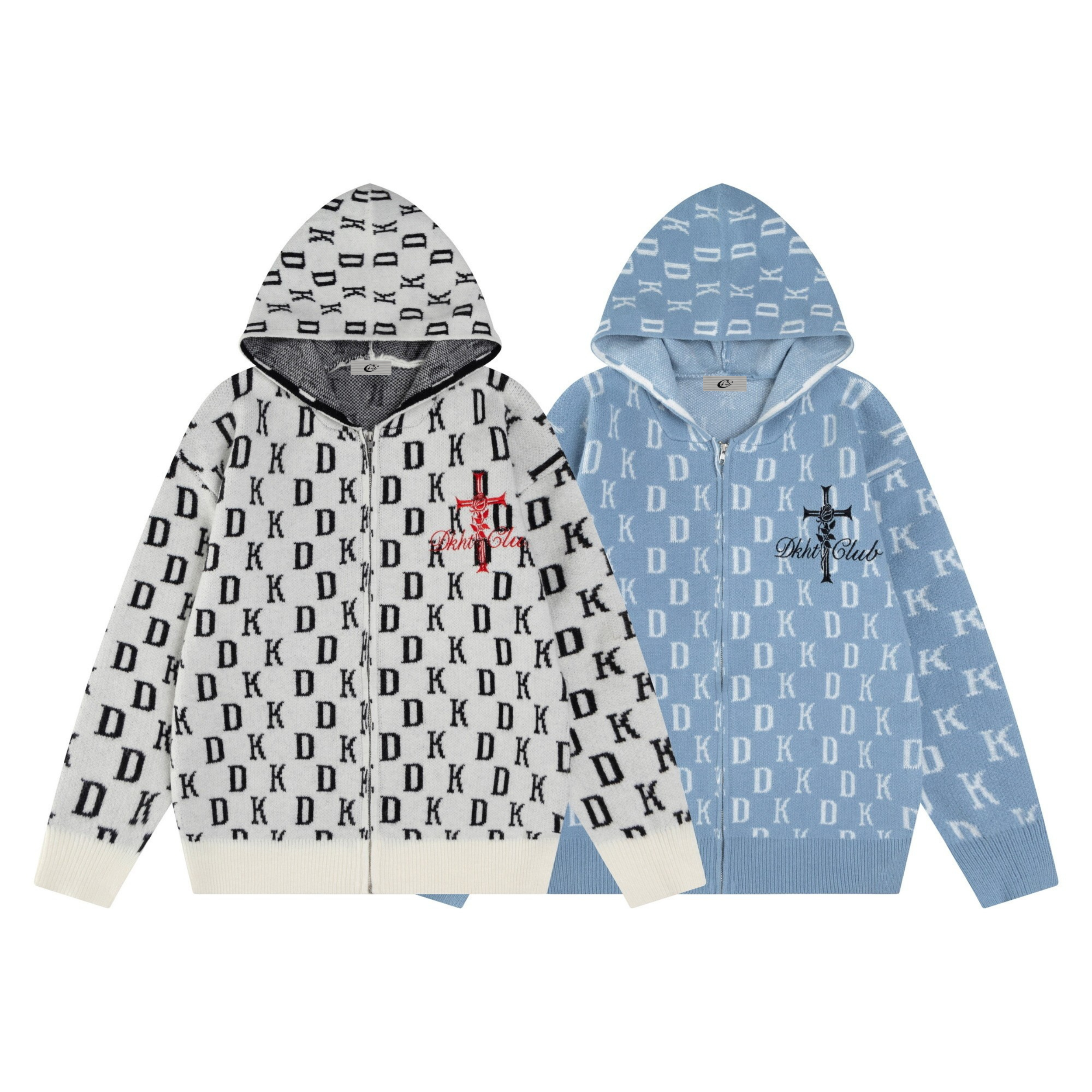 3-6-5.shop DK Allover Knit Zip Hoodie