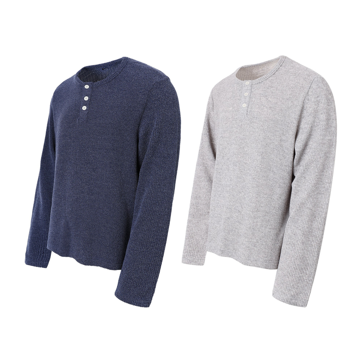 3-6-5.shop Ribbed Henley Long-Sleeve Tee