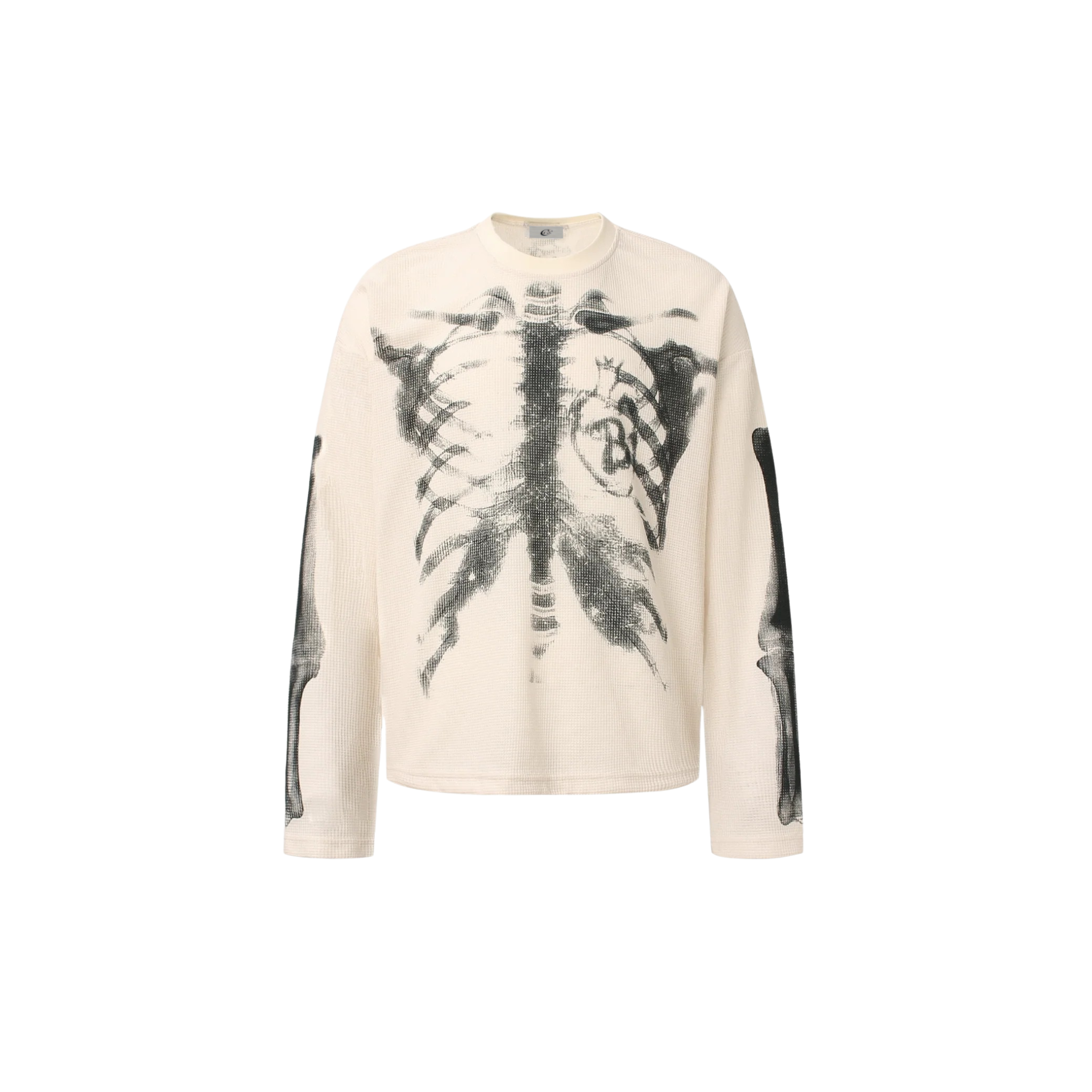 3-6-5.shop Skeleton Print Long Sleeve Tee