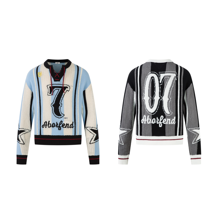 3-6-5.shop Varsity Stripe Knit Sweater