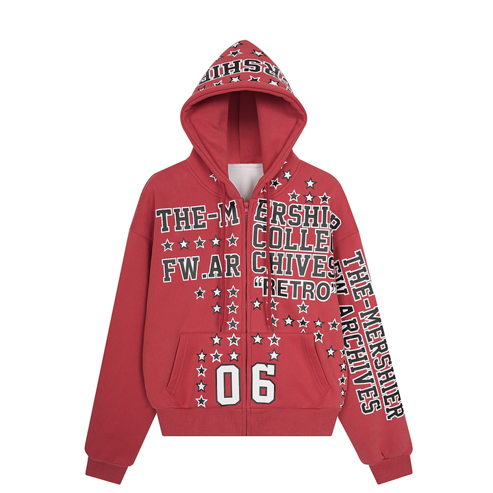3-6-5.shop Retro Varsity Zip Hoodie